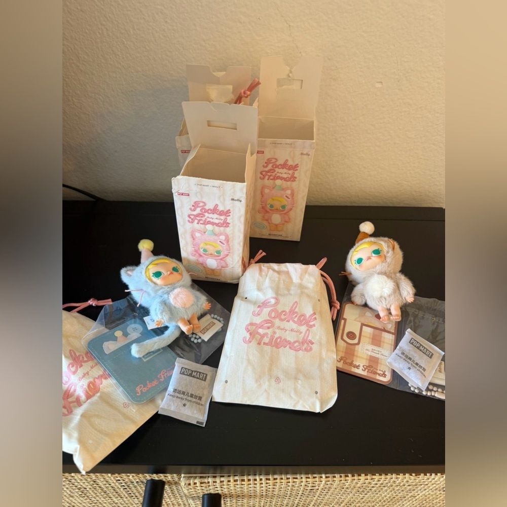 Baby Molly Pocket Friends Pop Mart, “Feeling Blue” & “it’s Snack Time”, $22 Each